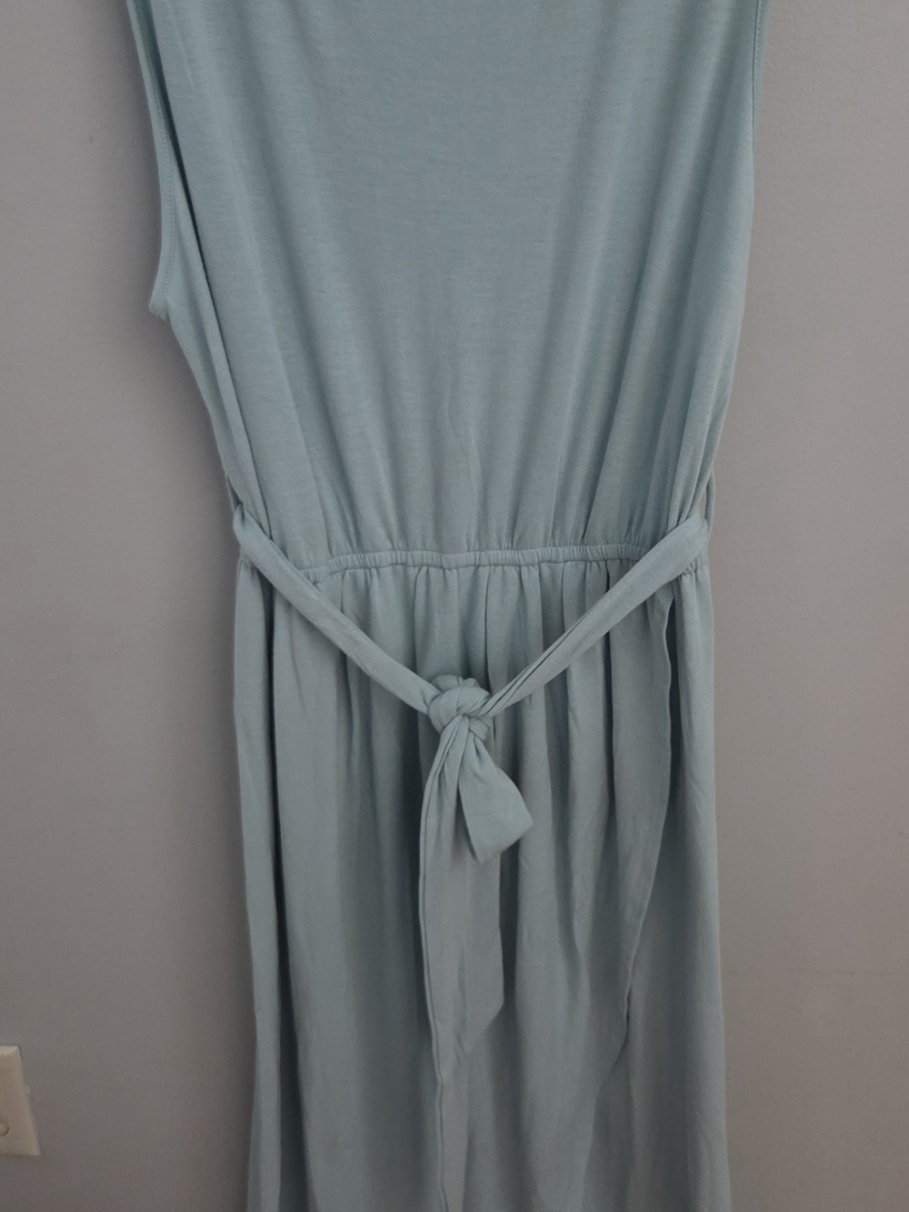 Zenana Size 1X Green Sleeveless/Tank Midi Dress Tulip Front Tie Waist